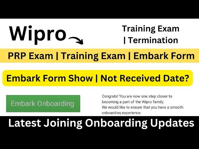 Wipro Embark Form | Phase-1 | Don't Fill | Wipro Training Exam | PRP Level | Phase Wise Process