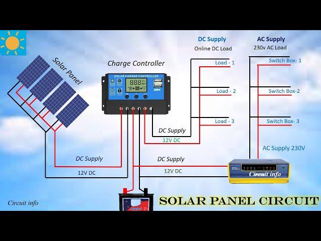 How to Give Solar panel Connection/Solar Circuit/ Solar Circuit Diagram/How to Connect Solar Panel/