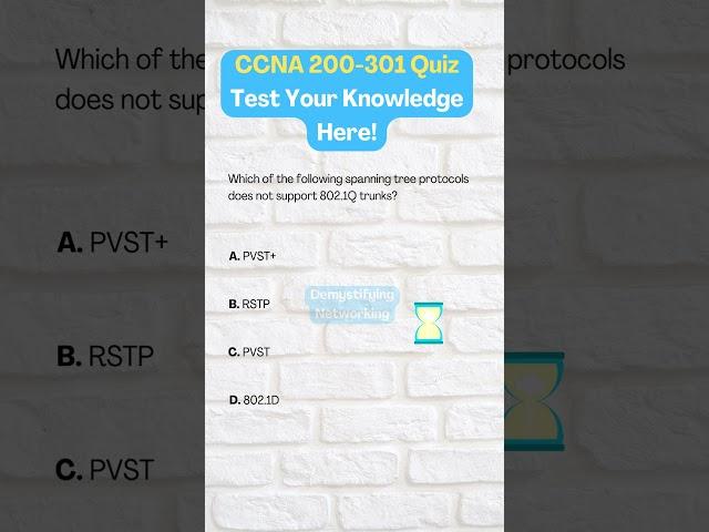 CCNA Quiz 51 STP no support for 802 1Q trunks #learning #ccnacertification #ccna #cisco #networking