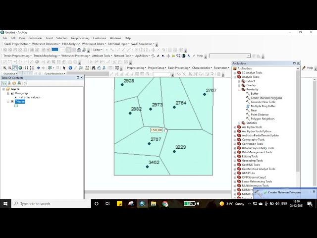 Create Thiessen polygon in ArcGIS 10.2