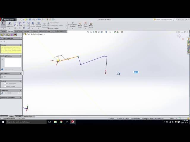 Change orientation (X Y Z) 3d sketch - solidworks 2015 - video 77