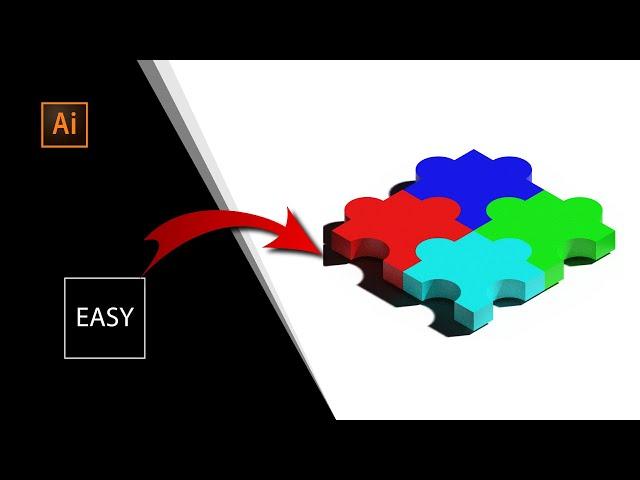 Adobe Illustrator Tutorial: Create 3D Puzzles for Beginners