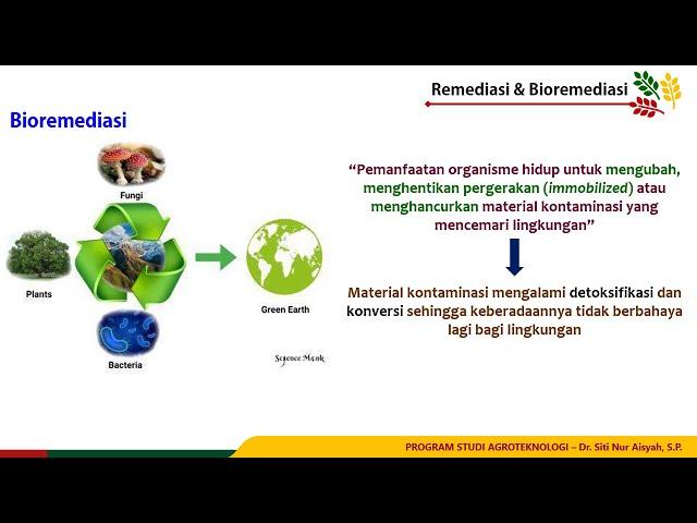 Pertemuan ke 7 Part 1 Konsep Dasar Bioremediasi