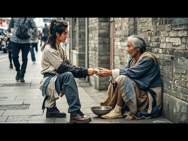 Kung Fu Movie! Only a poor boy gives money to a beggar, who turns out to be a hidden sword god!