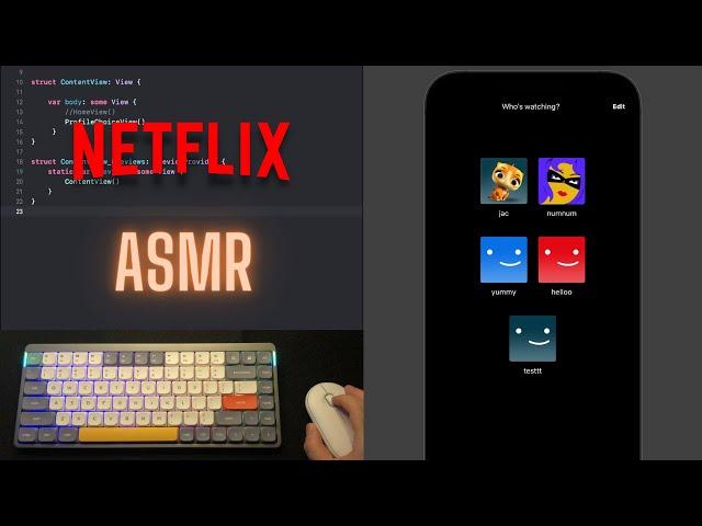 ASMR Programming - Coding Netflix Profiles Page iOS - No Talking