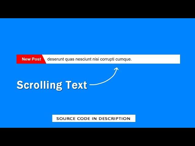 How to Create Scrolling Text With Html & CSS | CSS Marquee