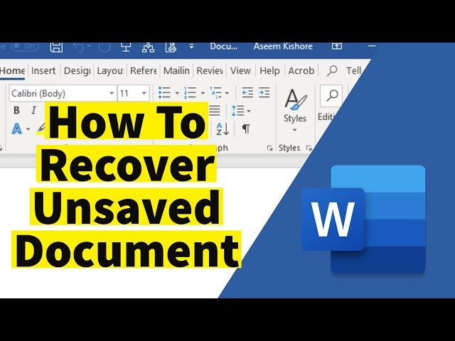 How to Recover Unsaved Word Document (2022)