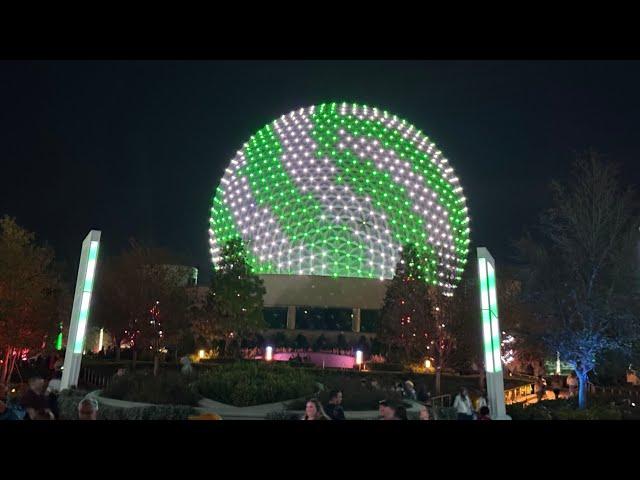 EPCOT 2024 Night Walkthrough w/ Christmas Decorations in 4K | Walt Disney World Orlando Florida