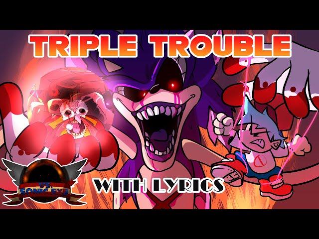 Triple Trouble WITH LYRICS - Friday Night Funkin' VS Sonic.EXE Mod Cover