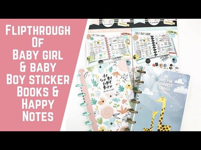 The Happy Planner- Baby Boy & Baby Girl Mini Happy Notes & Sticker Book Flipthroughs