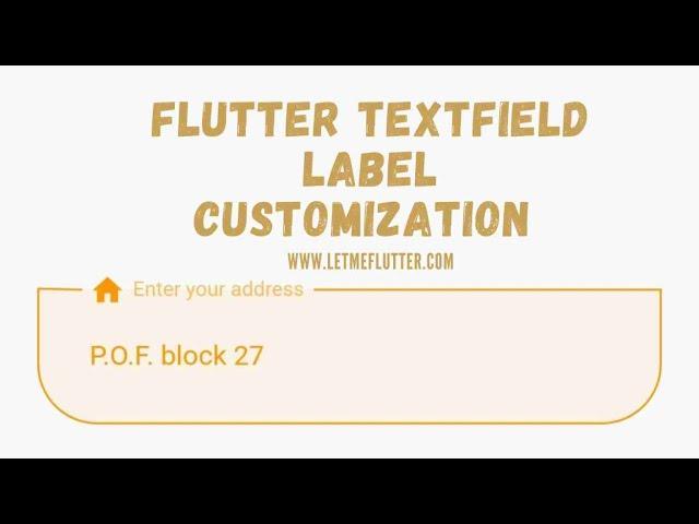 Flutter Textfield Label Customization | Flutter Tutorial | Flutter For beginners