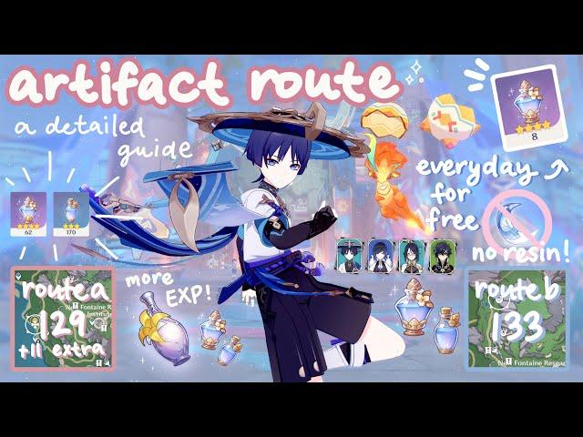 a detailed guide to dual artifact route farming 5.0 𝜗𝜚⋆₊˚.° ༘ 2 routes & extra artifacts ⋆₊˚ෆ ˖°𓇼