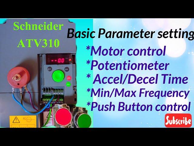 How to set ATV310 Basic Parameter!!VFD Poten & Start Stop Parameter setting@rvelectricalguide