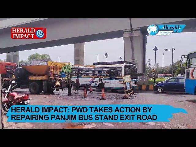 HERALD IMPACT: PWD takes action by repairing Panjim bus stand exit road