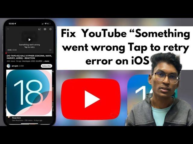 Something went wrong tap to retry youtube iphone