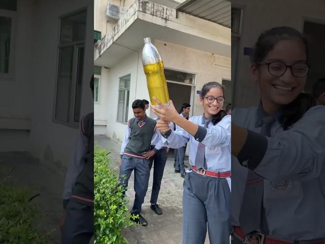 Water Rocket Launched by Harshita #science #shorts #waterrocket #learnandfun #scienceexperiment