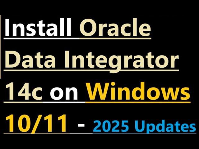 How to install Oracle Data Integrator 14c