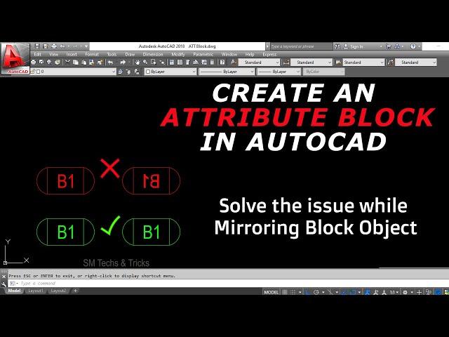 Create an Attribute Block in AutoCAD||Solve Block Mirror Issue||Make Block Properly in CAD||CAD Tip