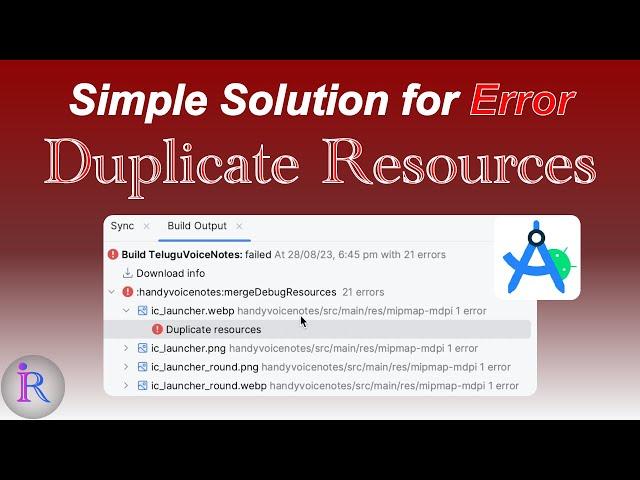 How to fix "Duplicate Resources" error in Android Studio