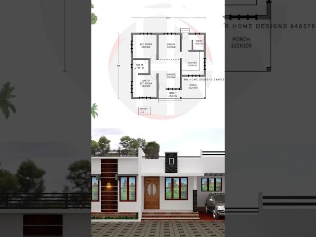 980 SQFT Kerala House plan | 4 cent plot |  #trending #haneedanugrahas