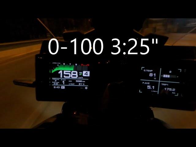 Yamaha Tracer 9 GT,  Acceleration Test (0-100, 0-160)