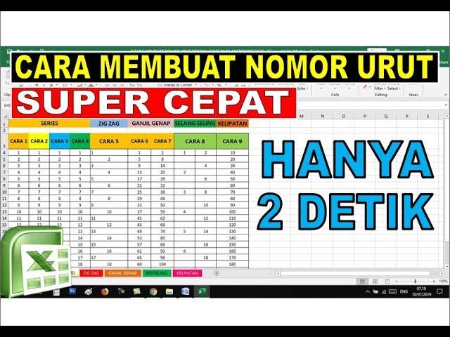 9 CARA CEPAT MEMBUAT NOMOR URUT DI MICROSOFT EXCEL