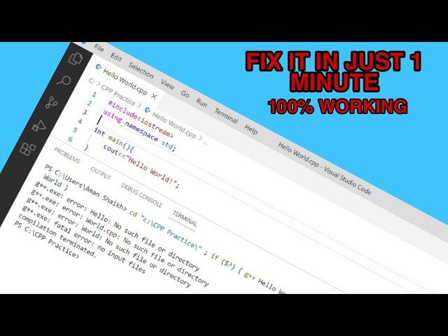 g++ fatal error no input files compilation terminated | How to fix in VS code |