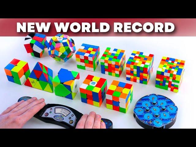 SPEED SOLVING OF ALL OFFICIAL WCA PUZZLES | NEW RECORD