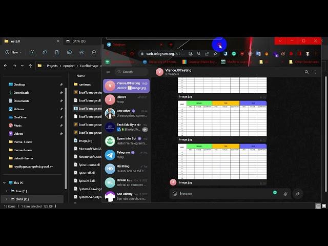 [DEMO] Export excel sheet to image and send it to the telegram chat group