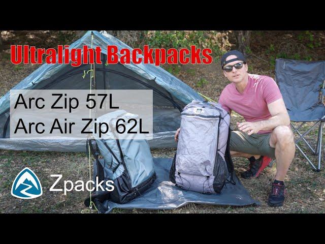 Zpacks Arc Air Zip 62L vs Arc Zip 57L Ultralight Backpacks | Review & Comparison