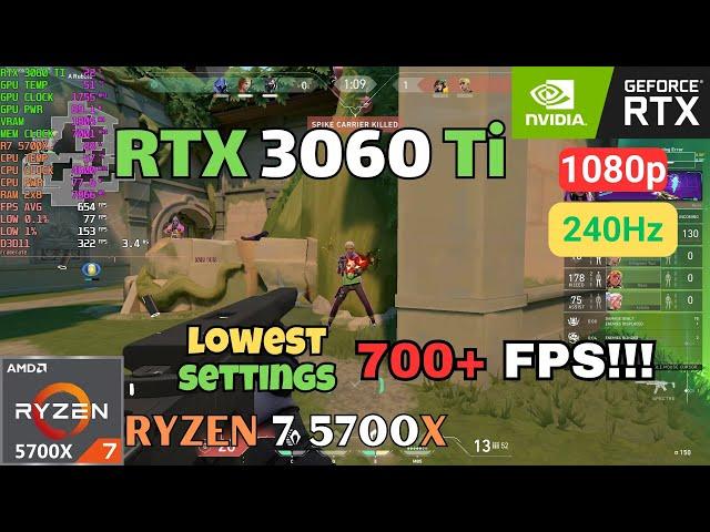 Valorant 700+ FPS RTX 3060 TI Ryzen 7 5700X Low Competitive Settings | GAMING TEST 2023