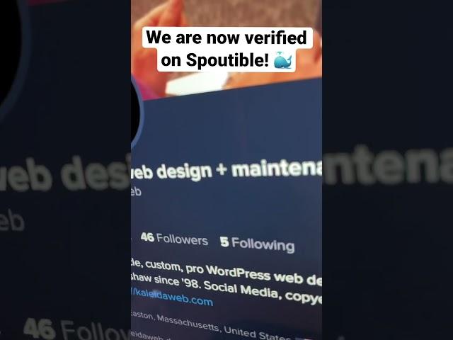 kaleidweb design + maintenance is now officially verified on Spoutible!