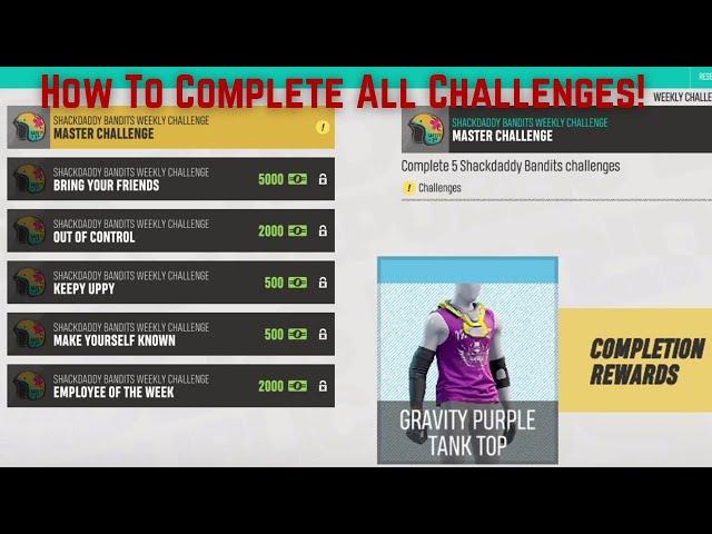 How To Get Gravity Purple Tank top! NEW Weekly ShackDaddy Challenges!