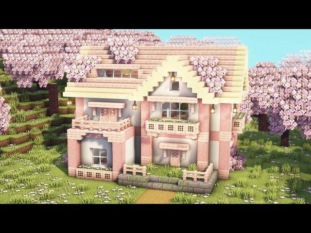 [Minecraft] How to Build a Cozy Cherry Blossom House / Tutorial