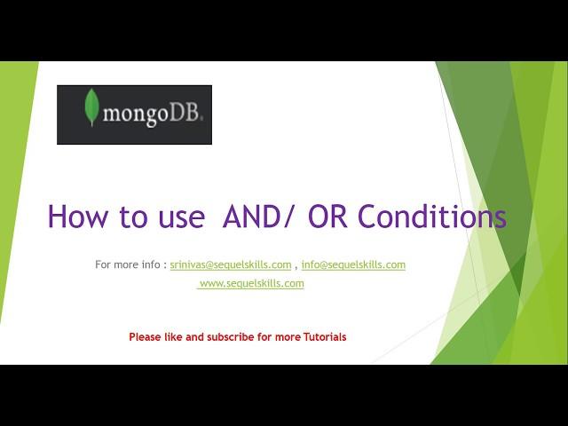 MongoDB Tutorial for Beginners |  How to use  AND / OR Conditions | MongoDB