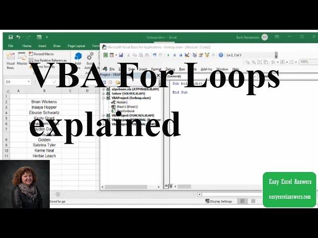 VBA For loops explained