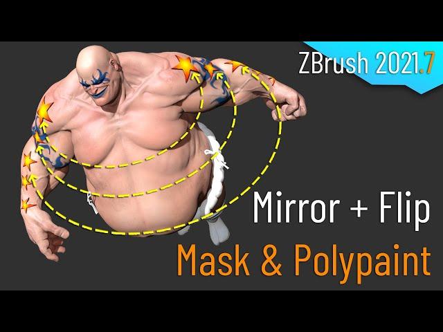 090 - ZBrush 2021.7 Mirror and Flip Masking and Polypaint on posed models!