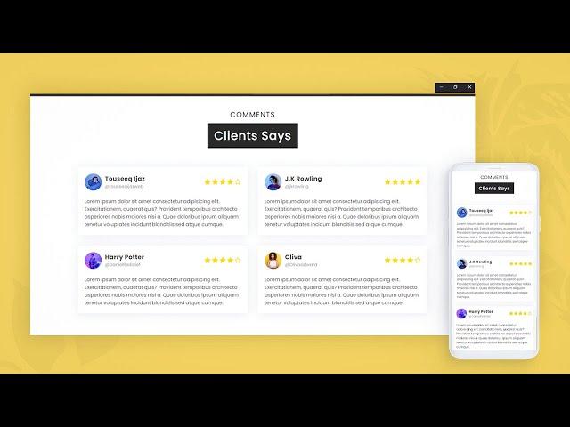 Responsive Customer Reviews on Website Only Using HTML and CSS