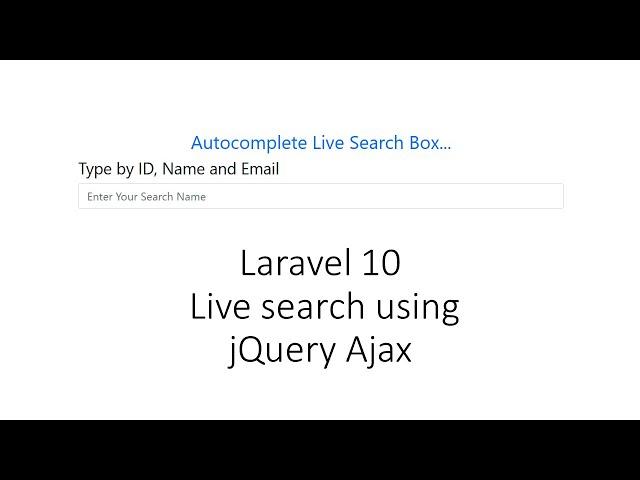 Laravel 10 Live search using jQuery Ajax | Laravel