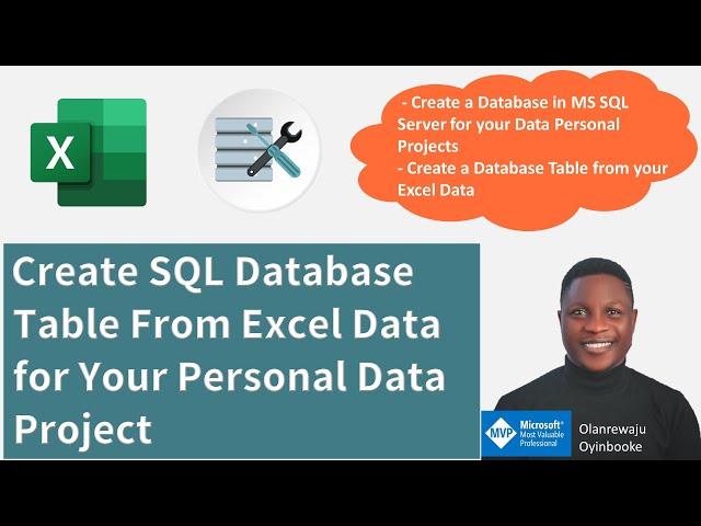 Create SQL Database Table From Excel Data for Your Personal Data Project