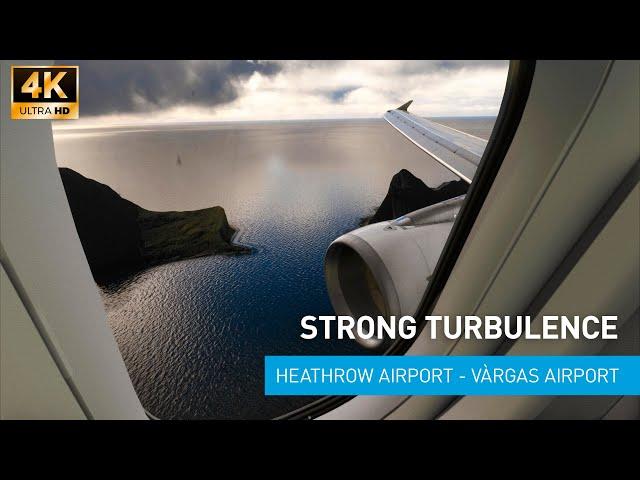 TURBULENT CLIMB FROM HEATHROW | AMAZING APPROACH TO FARÅE ISLANDS  | AIRBUS 320 | CINEMATIC FLIGHT