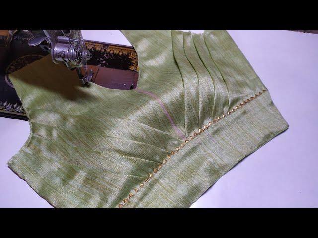 Pleated Blouse Design Cutting And Stitching | Latest Blouse Design | Front pleated blouse design