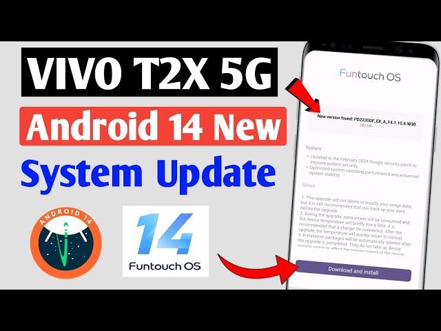 Vivo T2X 5G Android 14 New Software Update | Vivo Android 14 Funtouch OS System Update | Vivo Update