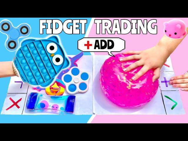 FIDGET TRADING - PINK  VS BLUE  *I SCAMMED HER* 