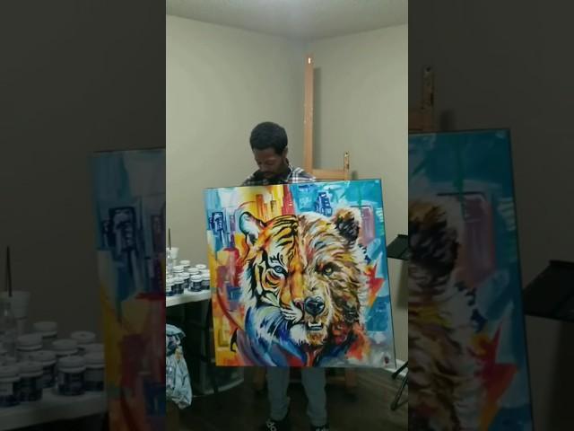 #lifeincolorsstudio #youtubeshorts #art #blackpainting #Memphis #memphisgrizzlies #memphistigers