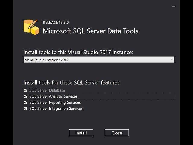 SSDT | Install Sql Server Data Tools for visual studio 2017