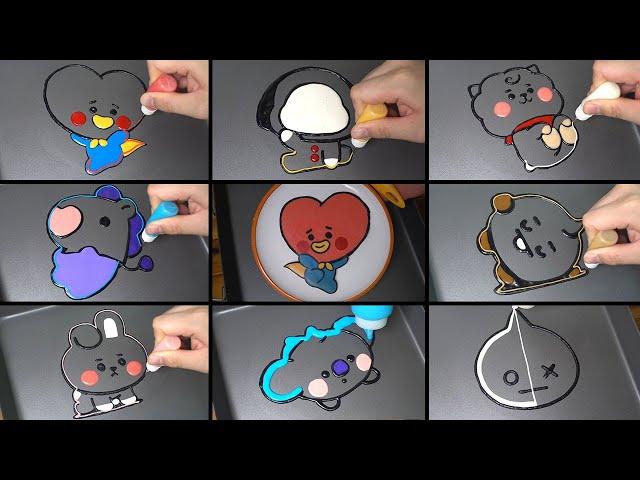 BTS (방탄소년단) Character BT21 Baby Shooky, Mang, Koya, Van, Tata, Chimmy, RJ, Cooky edible Pancake art