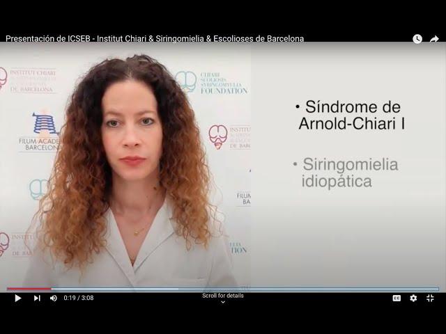 Presentación de ICSEB - Institut Chiari & Siringomielia & Escolioses de Barcelona