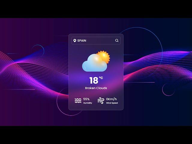 Weather App using HTML CSS & Javascript | Weather App Javascript