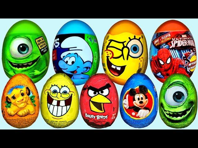 33 Surprise Eggs Kinder Surprise Spongebob Mickey Mouse Disney Pixar Cars Eggs